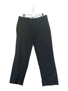 GAP Black Cropped Women's Dress Pants with Side Hem Buttons